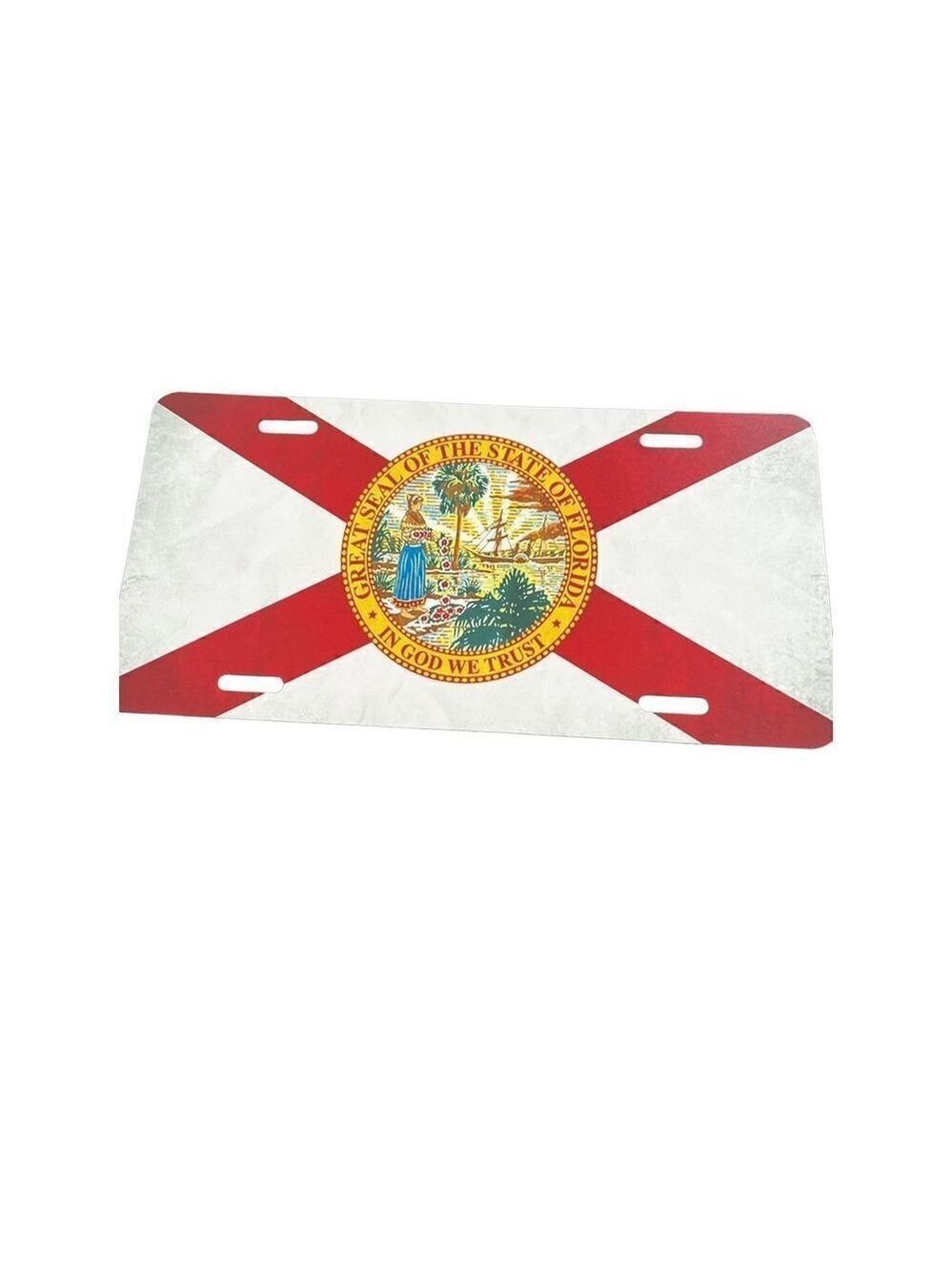 FLORIDA STATE FLAG METAL CAR  PLATE AUTO TAG